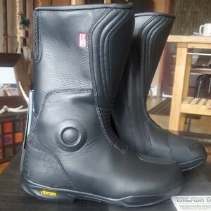 Black Motorcycle Boots with Vibram Sole